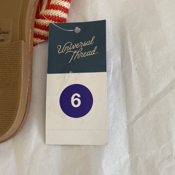 Women's Louise Chevron Print Knotted Slide Sandals Universal Thread Red Size 6 - Picture 4 of 4